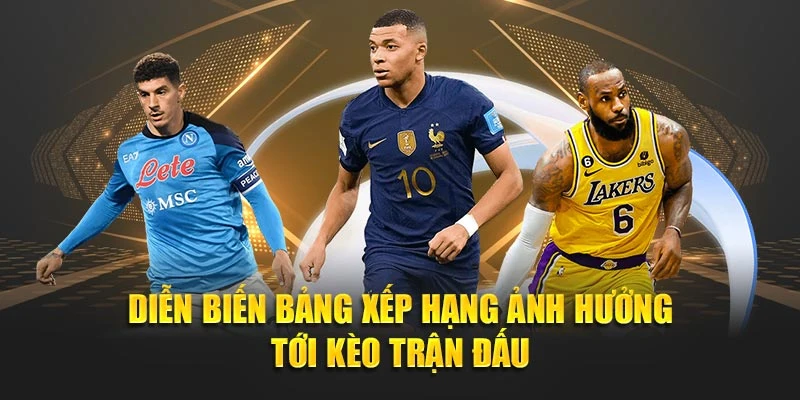 Diễn biến bảng xếp hạng ảnh hưởng tới kèo trận đấu